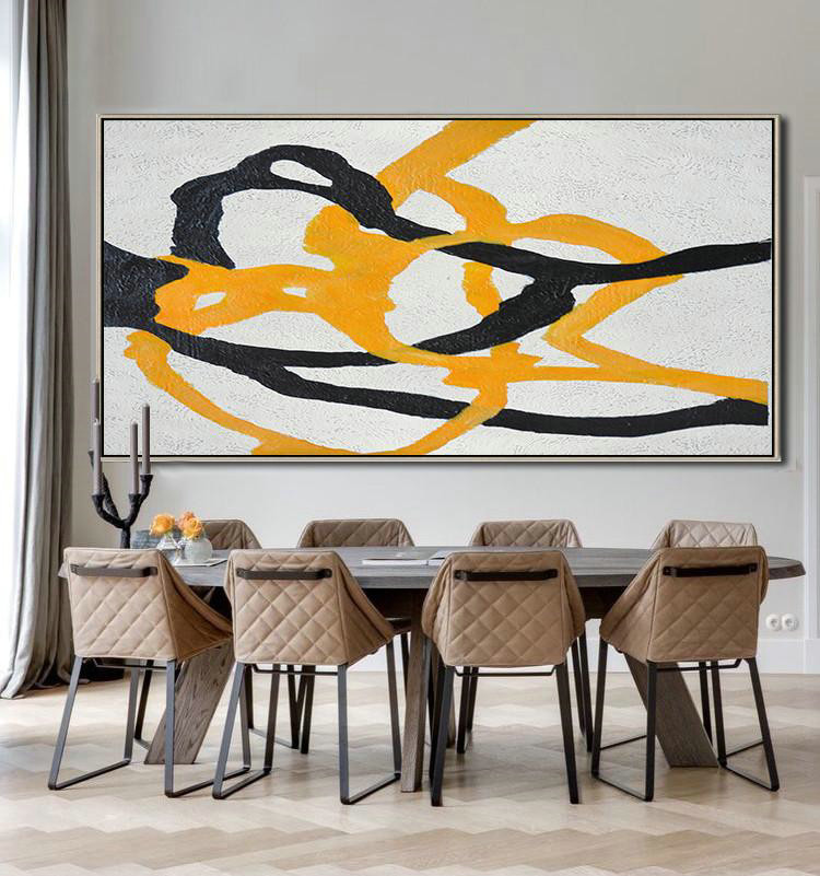 Original Extra Large Wall Art,Hand-Painted Oversized Panoramic Minimal Art On Canvas,Modern Canvas Art